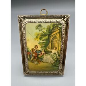 VTG Gilded Decorative Florentine Portrait Victorian Renaissance Italy Style